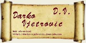 Darko Vjetrović vizit kartica